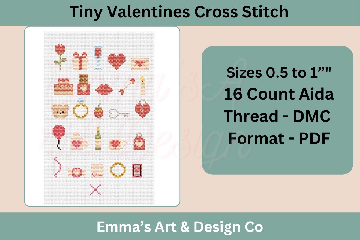 Tiny Valentine Cross Stitch Bundle