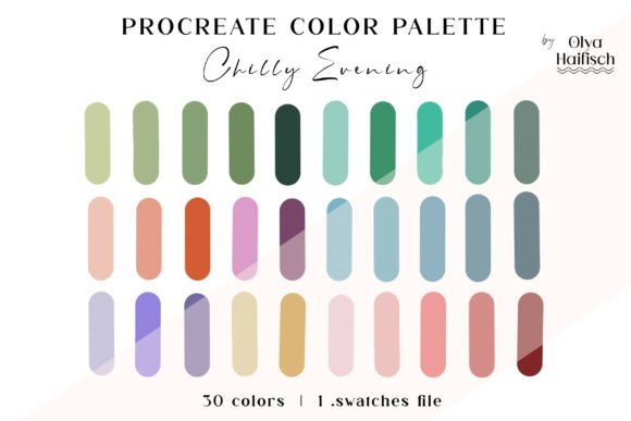 Trendy Cool Colors Procreate Palette