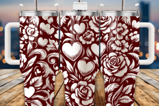Valentines Day Flora Heart Laser Tumbler