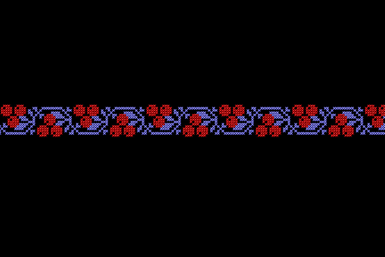 Vinage Cross Stitch Border Embroidery