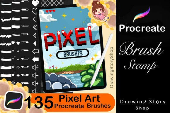 135 Procreate Pixel Art Brushes