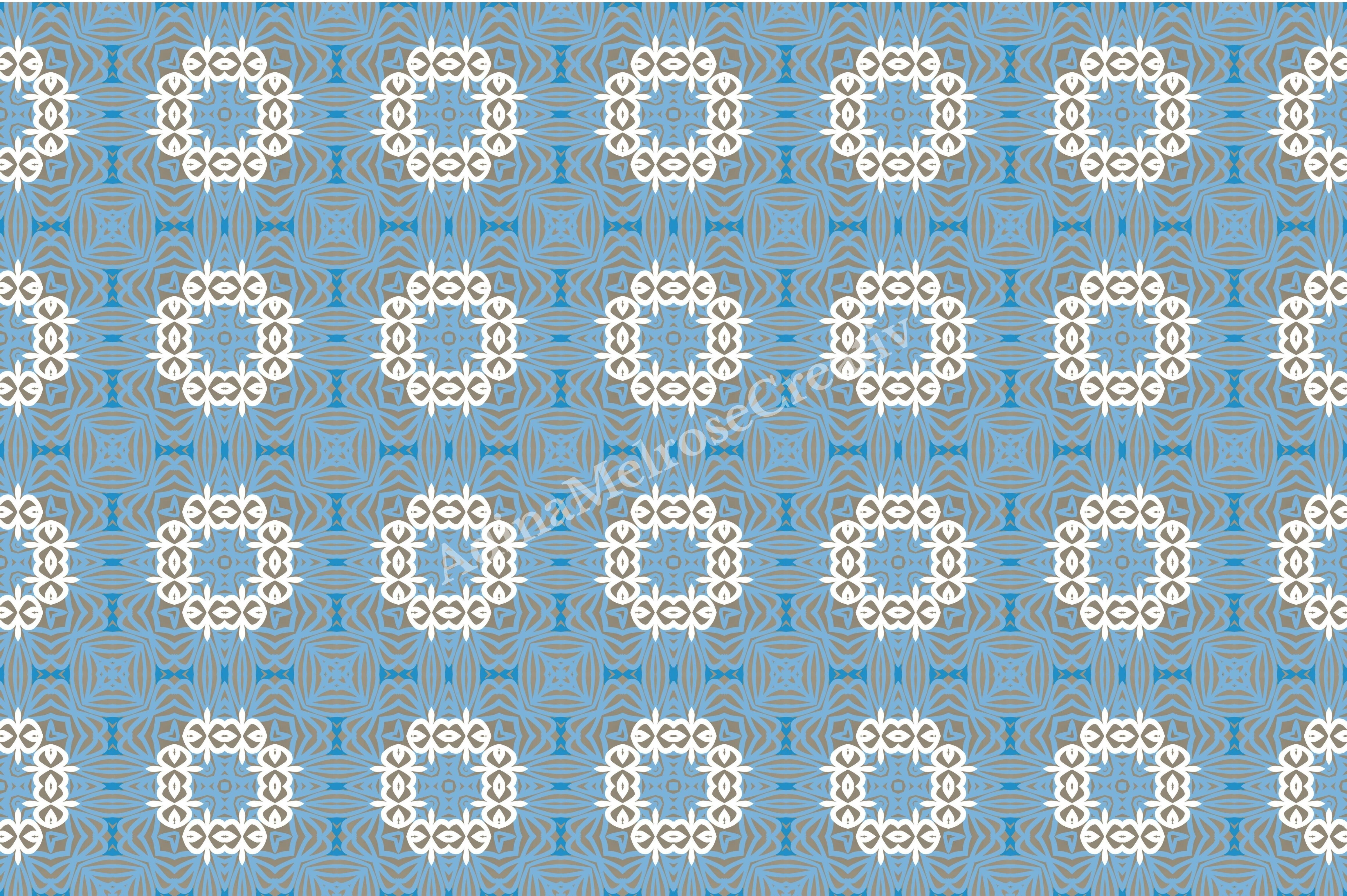 Blue & White Geometric Seamless Pattern