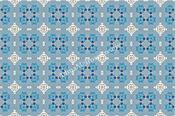 Blue & White Geometric Tile Pattern