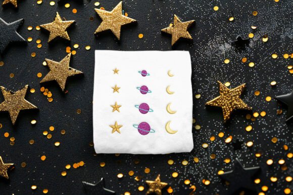 Celestial Moon & Stars Micro Embroidery
