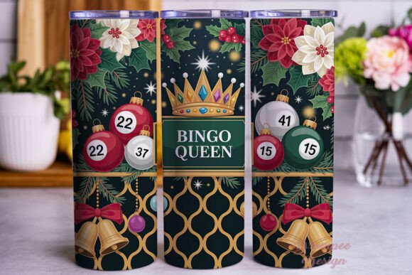 Christmas Bingo Queen 20oz Tumbler Wrap