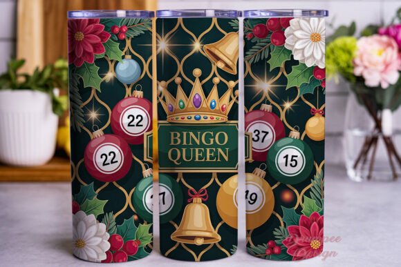 Christmas Bingo Queen 20oz Tumbler Wrap