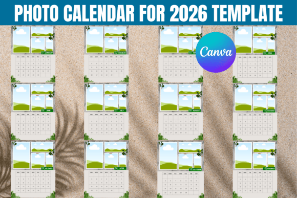 Editable Canva Photo Calendar for 2026