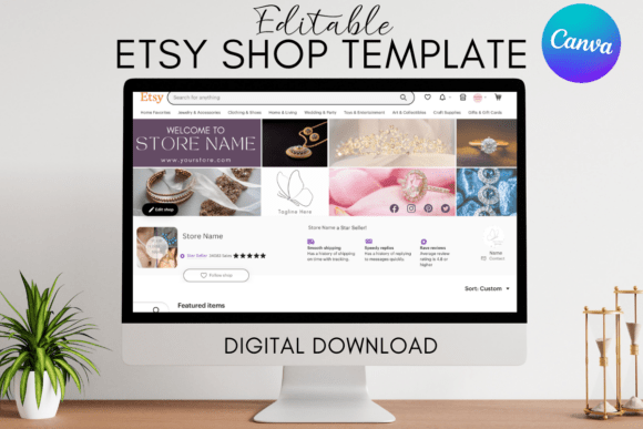 Etsy Shop Branding Kit Canva Template Graphic by NdkMode · Creative Fabrica
