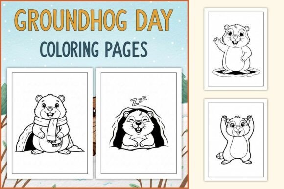 Groundhog Day Coloring Pages for Kids