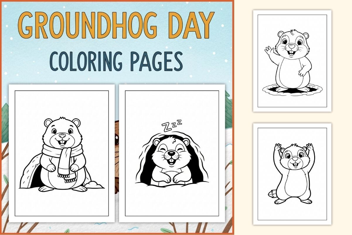 Groundhog Day Coloring Pages for Kids