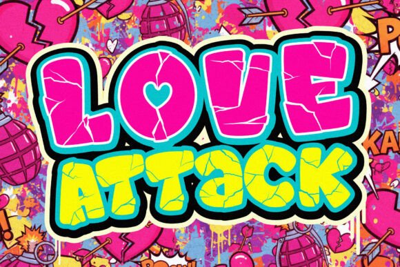 Heart Crack Font PNG with transparent background - Preview 1