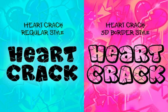 Heart Crack Font PNG with transparent background - Preview 6