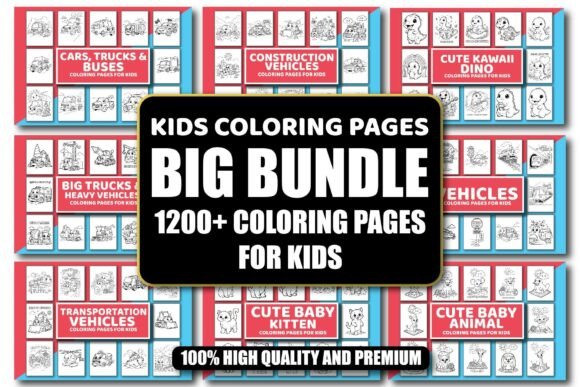 Preview of Kids Coloring Mega Bundle 1200+ Pages coloring pages for kids