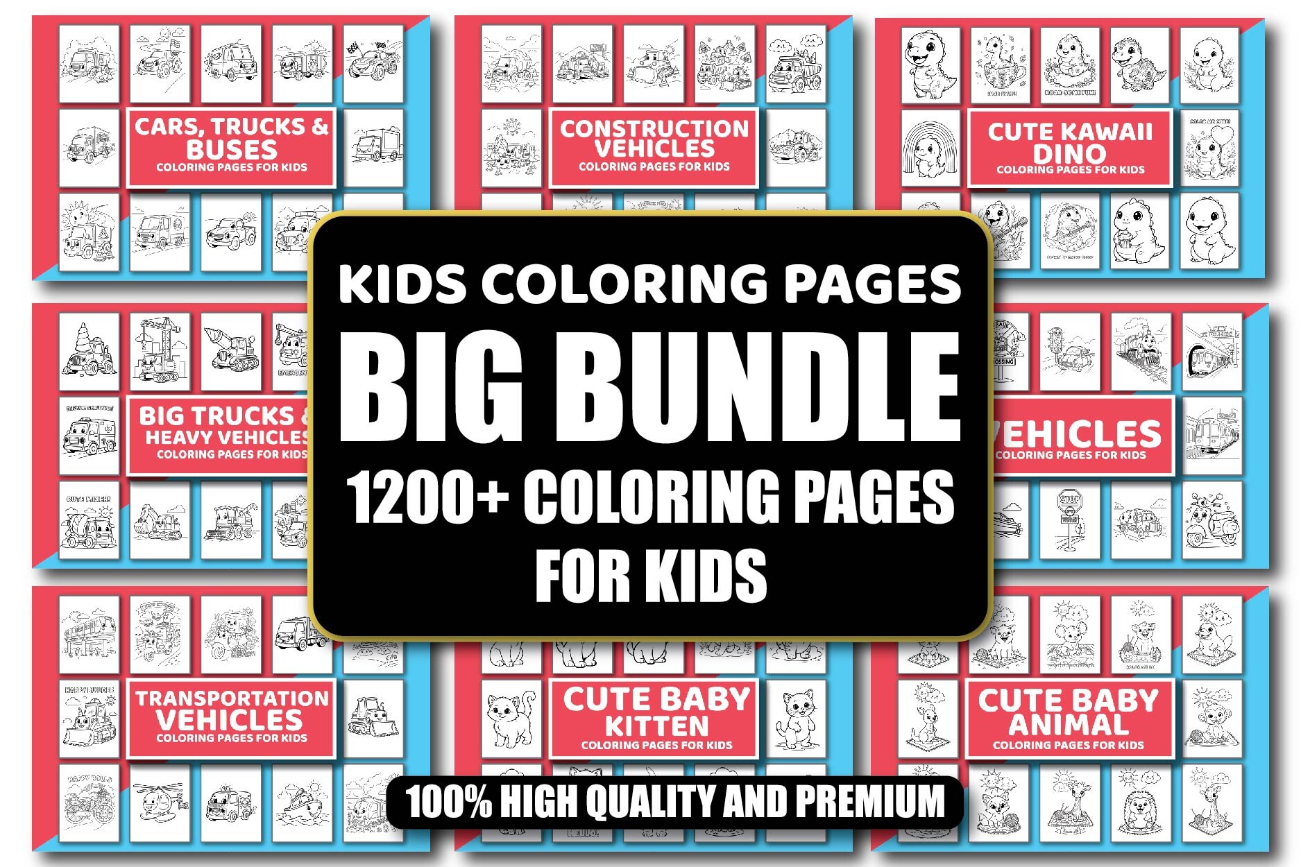Kids Coloring Mega Bundle 1200+ Pages