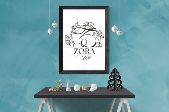 Laurisia Split Monogram Font PNG with transparent background - Preview 2