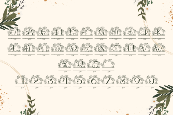 Laurisia Split Monogram Font PNG with transparent background - Preview 3