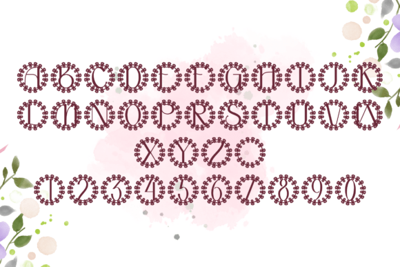 Leafori Monogram Font PNG with transparent background - Preview 3