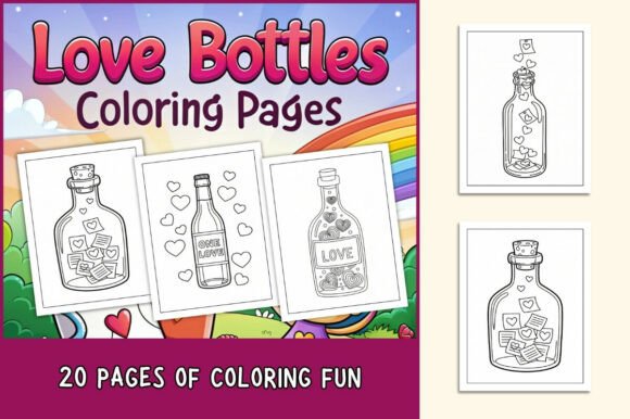 Love Bottles Coloring Pages for Kids