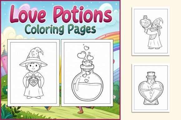 Love Potions Coloring Pages for Kids