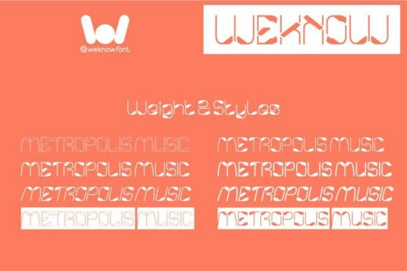 Metropolis Music Font font preview - 6