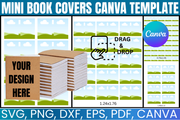 Mini Book Covers Canva Editable Template