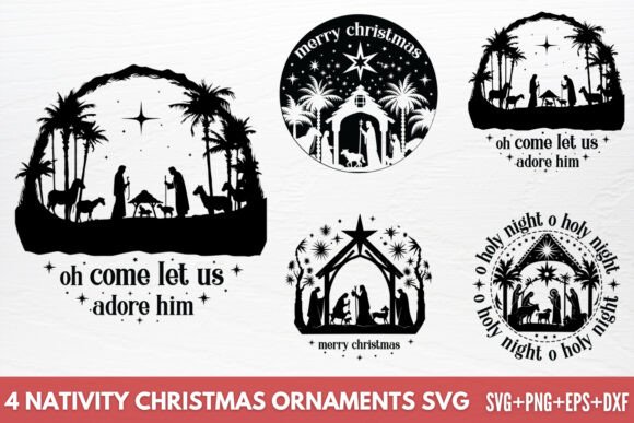 Nativity Christmas Ornaments SVG