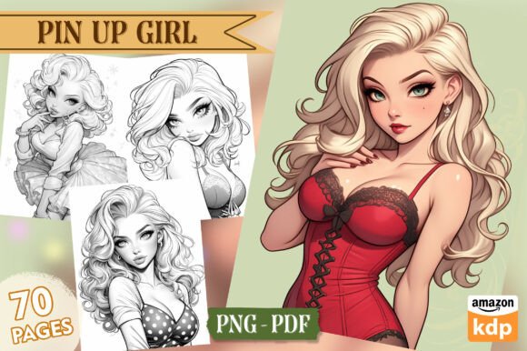 Pin Up Girl Coloring Pages, Vol. 02