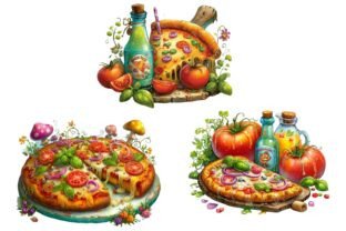 Watercolor Pizza Clipart Bundle Graphic by Rainbow Twist · Creative Fabrica