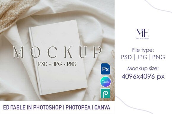 Boho Hardcover Journal Mockup A5 Notebo