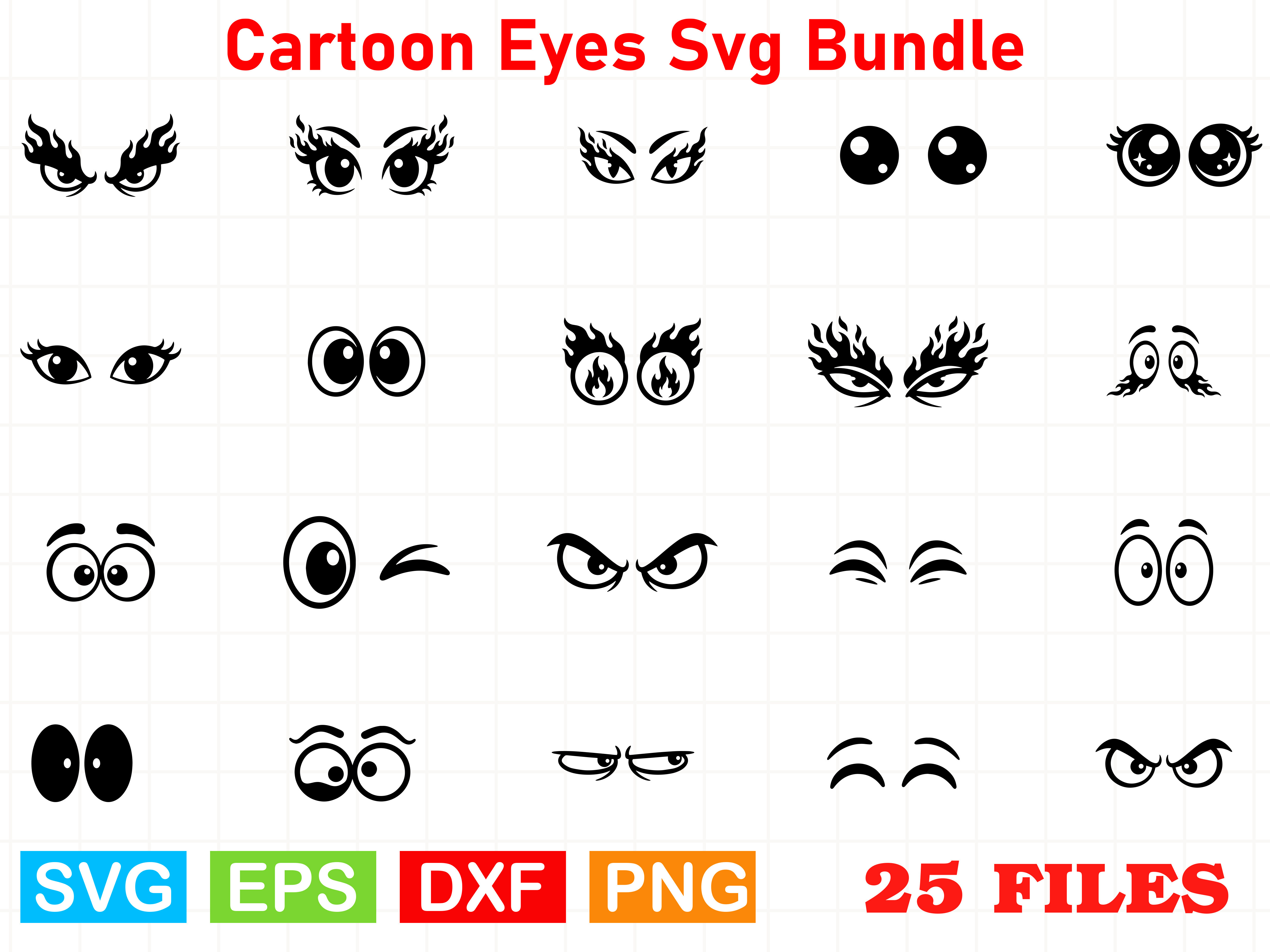 Cartoon Eyes Svg Bundle