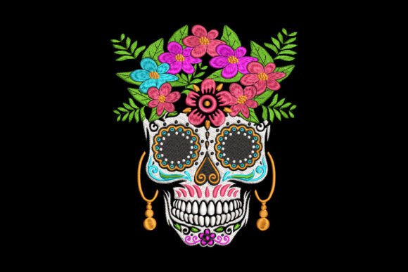 Colorful Floral Sugar Skull
