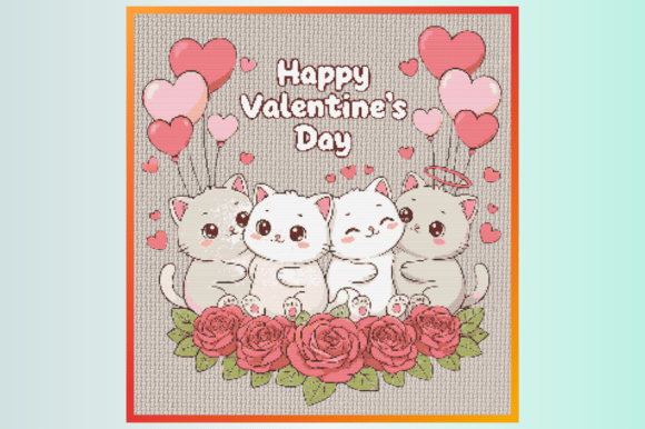 Cute Kawaii Valentine Cats