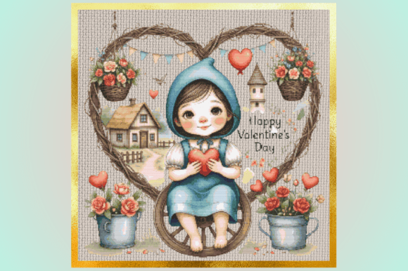 Cute Valentine Girl Illustration