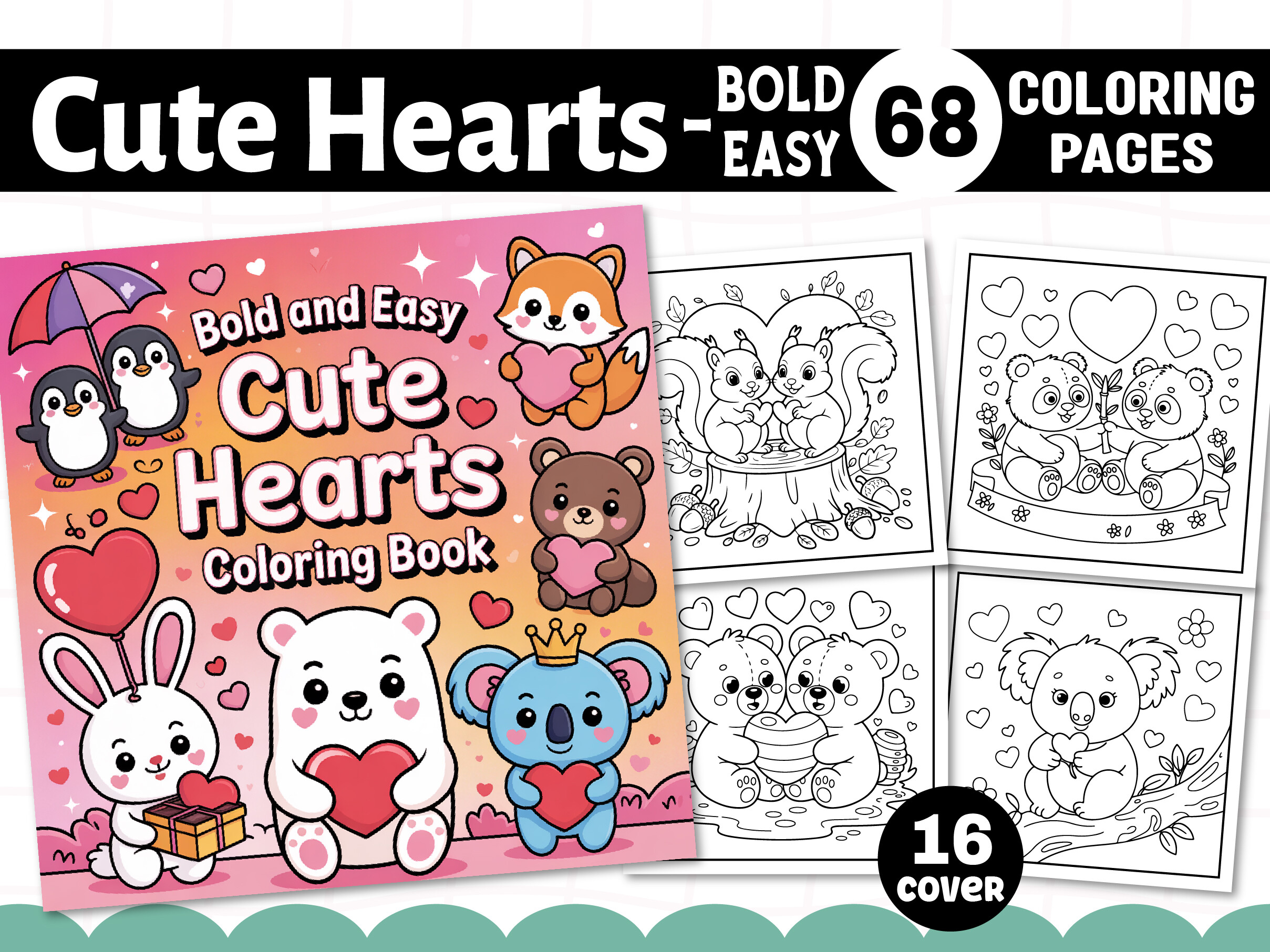 Easy and Cozy Cute Hearts Coloring Pages Graphic by KDP PRO DESIGN ...