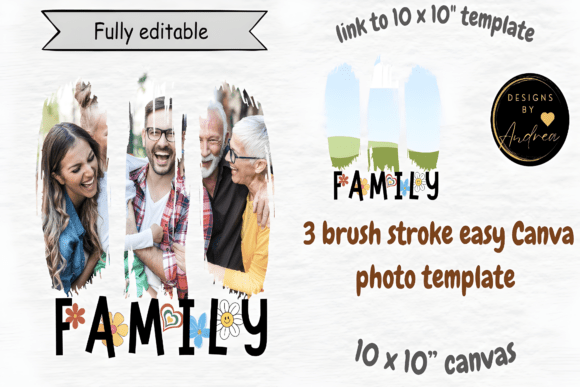 Family Photo Brush Stroke 5 X Mug Wraps