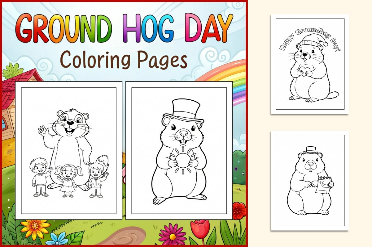 Groundhog Day Coloring Pages