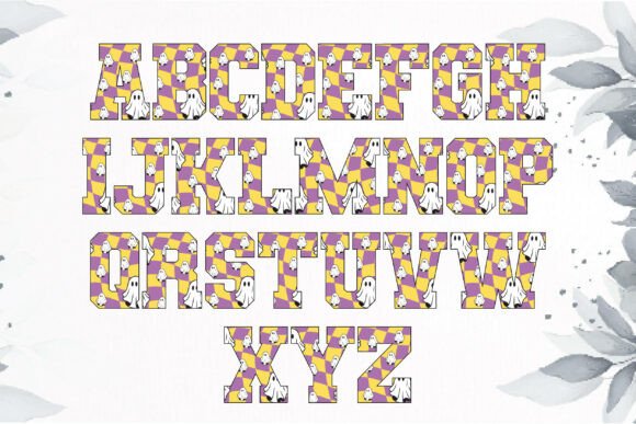Halloween Varsity Font PNG with transparent background - Preview 1
