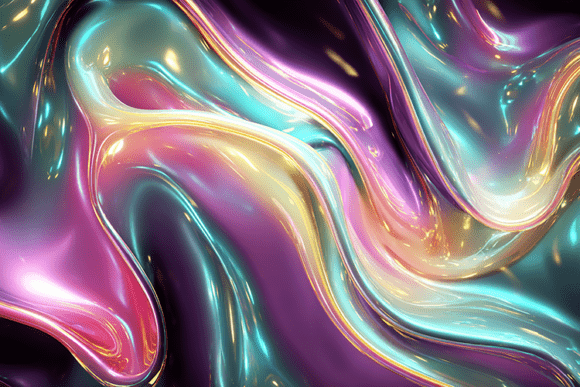 Iridescent Liquid Chrome Fluid Texture