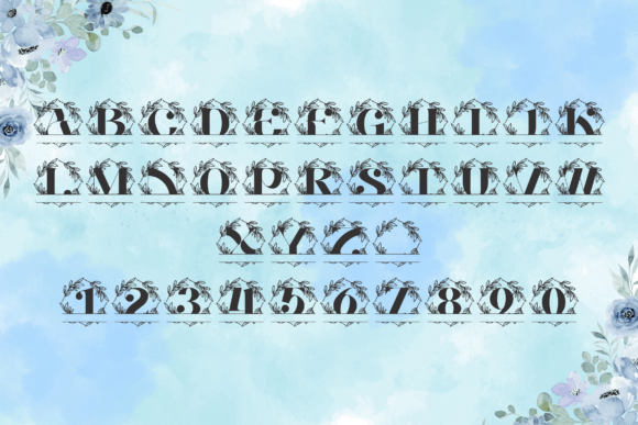 Olivara Split Monogram Font PNG with transparent background - Preview 3