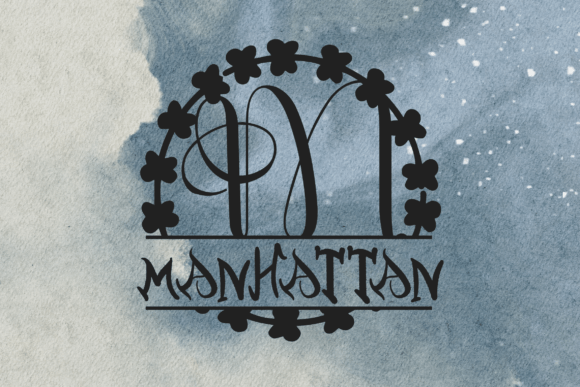 Olivenza Split Monogram Font PNG with transparent background - Preview 1