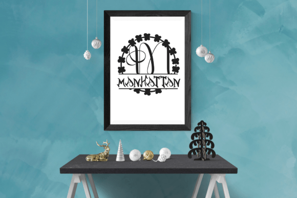 Olivenza Split Monogram Font PNG with transparent background - Preview 2
