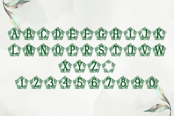 Oliveora Monogram Font PNG with transparent background - Preview 3