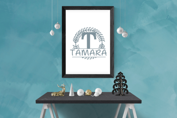 Olmaria Split Monogram Font PNG with transparent background - Preview 2