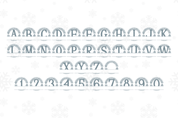 Olmaria Split Monogram Font PNG with transparent background - Preview 3