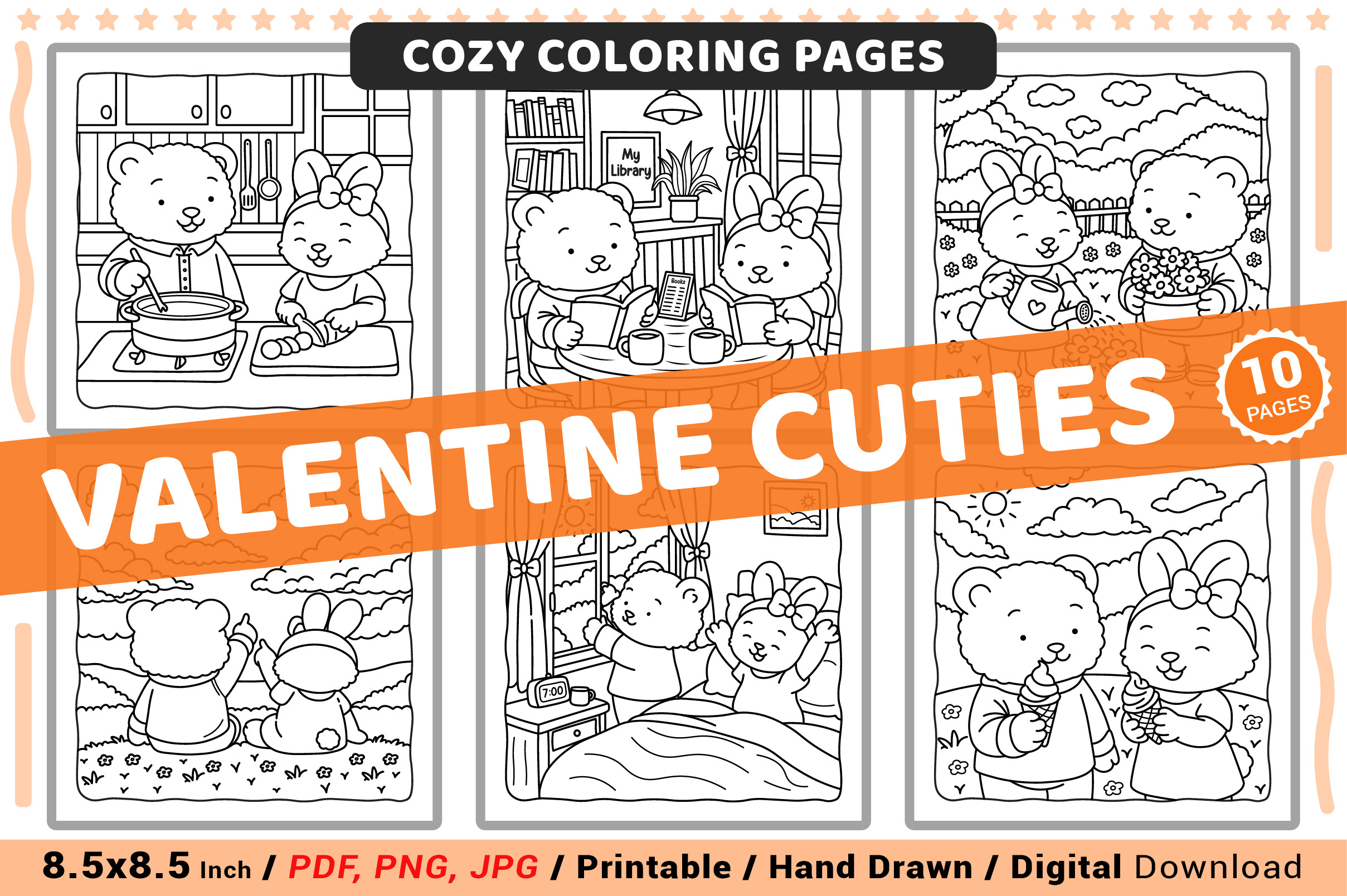 Valentine Cuties Cozy Coloring Pages