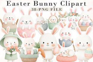 Watercolor Easter Bunny Clipart Graphic by LibbyWishes · Creative Fabrica