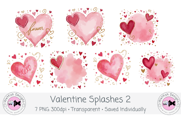 Watercolor Valentine PNG Splashes 2