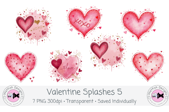 Watercolor Valentine PNG Splashes 5
