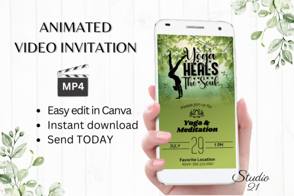 Yoga Pilates Meditation Exercise Invite