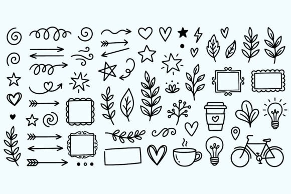 Various Hand-drawn Doodle Elements Graphic Icons By mdjahangiralam20